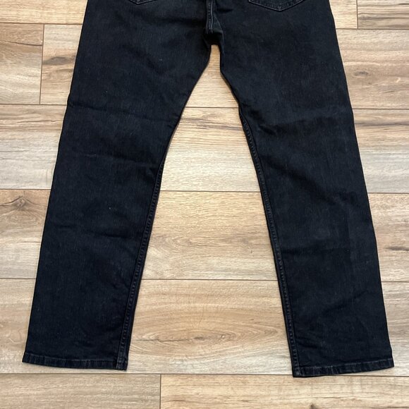 Men's Levis 505 Regular Fit Denim Jeans SZ 33x30 Black Stretch Modern Red Tab - Picture 9 of 12